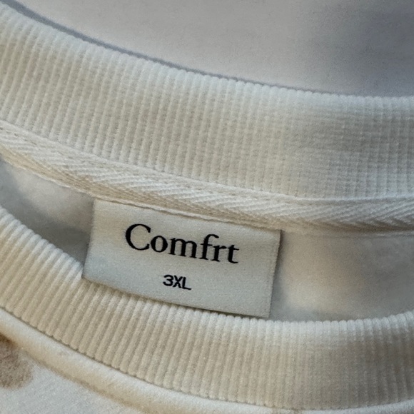 Women's White and Brown Sweatshirt - Picture 3 of 7